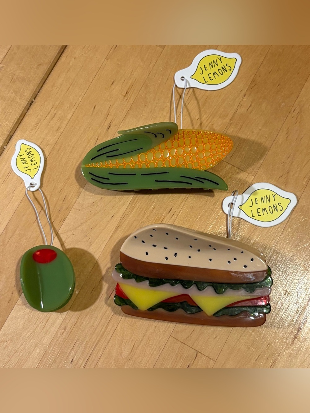 Jenny Lemons Claw Hair Corn 🌽 On The Cob Olive 🫒 Sandwich 🥪 Summer Quirky Artsy